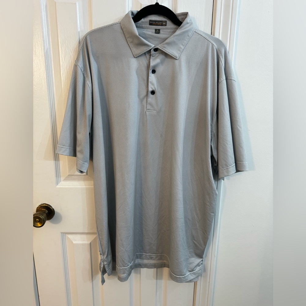 Peter Millar Gray Performance Polo Shirt XL